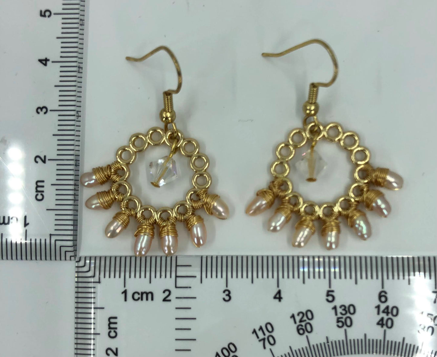 Pearl Swarovski Gold Plated Brass Earrings