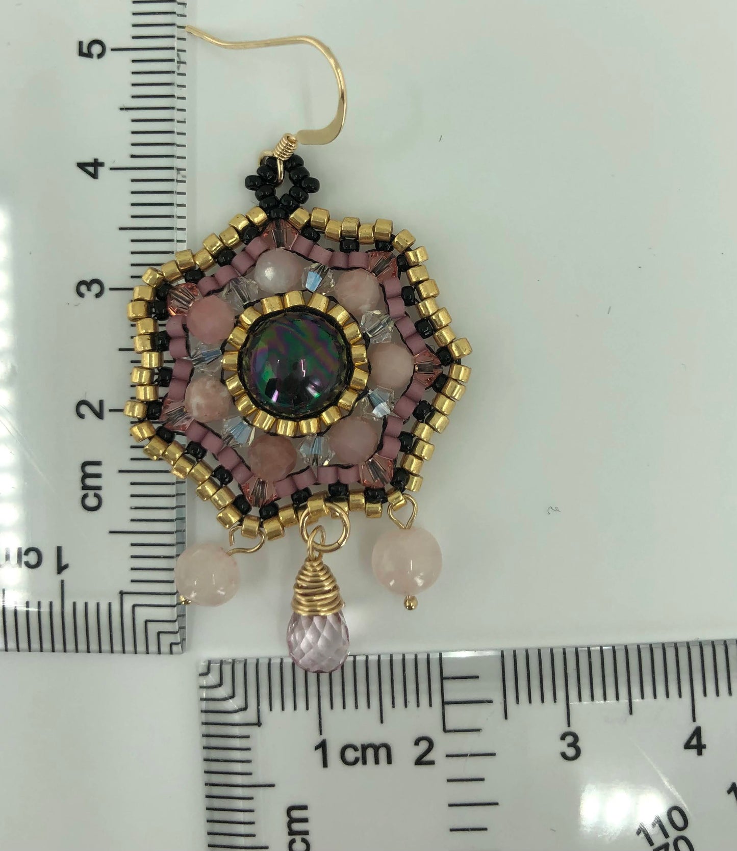 rose Crystal Black Pearl Topaz opal Pink