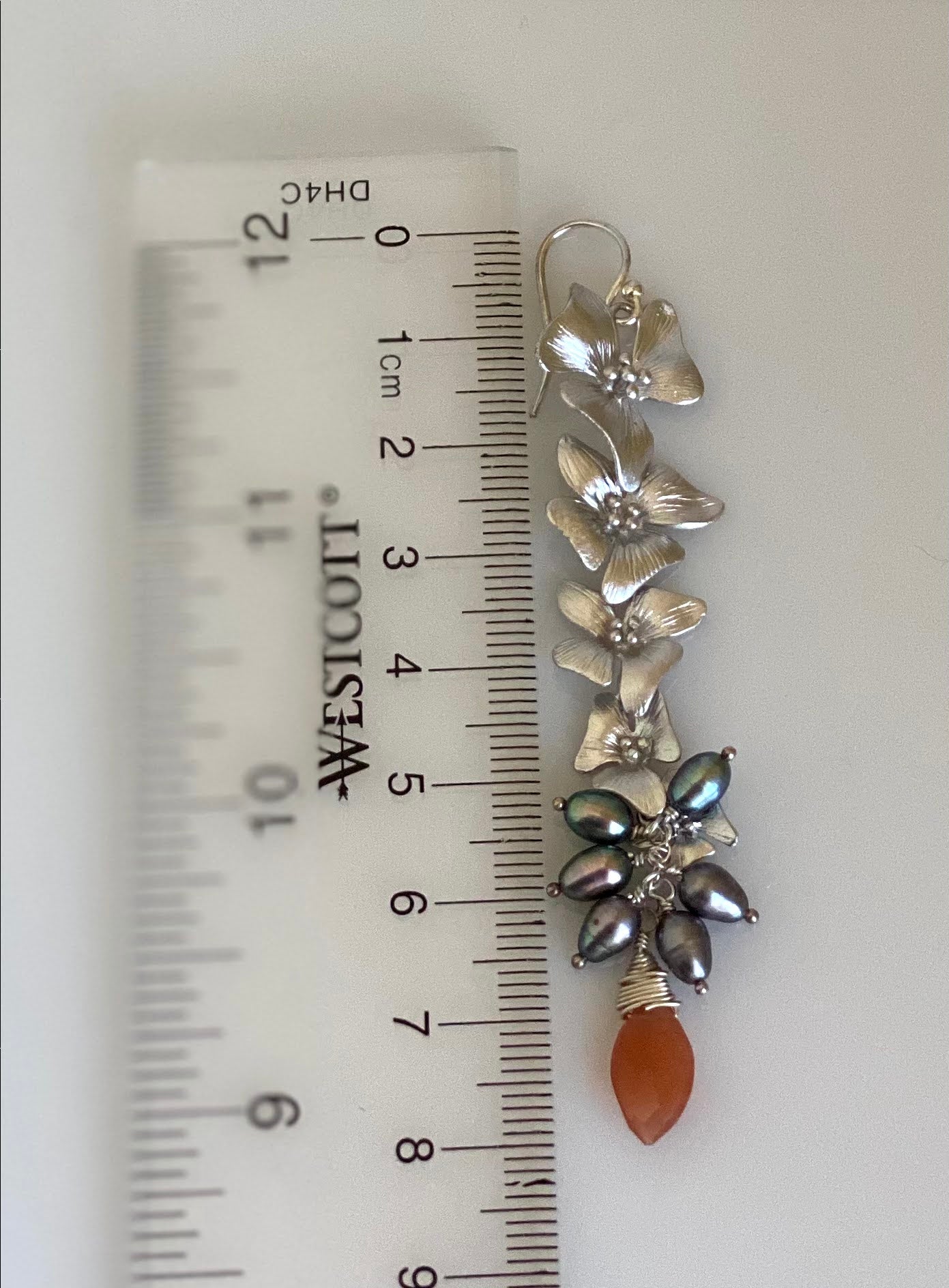 fashion modern trendy moonstone peach peacock pearl black pearl Pearl Silver