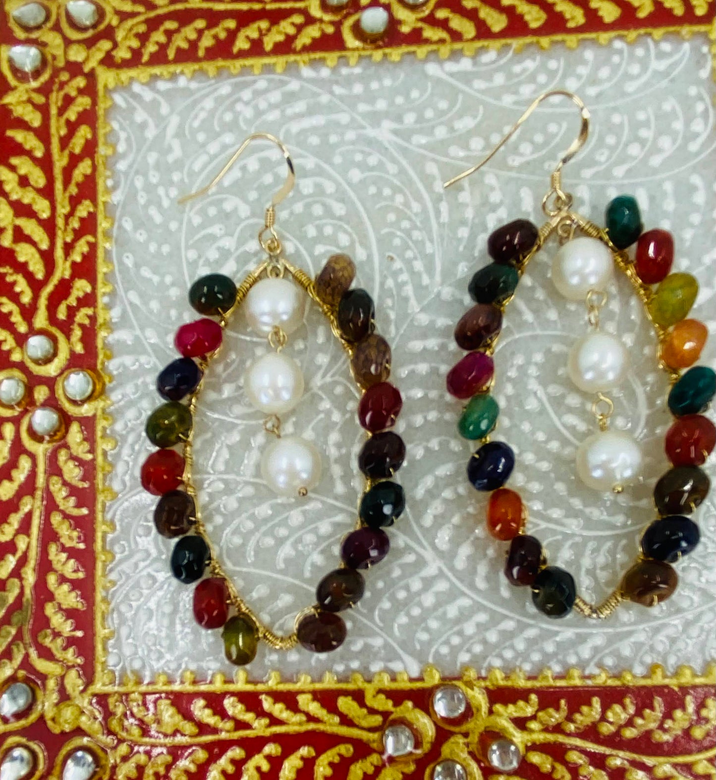 Pearl fashion statement Gold Gold Filled quartz multicolored