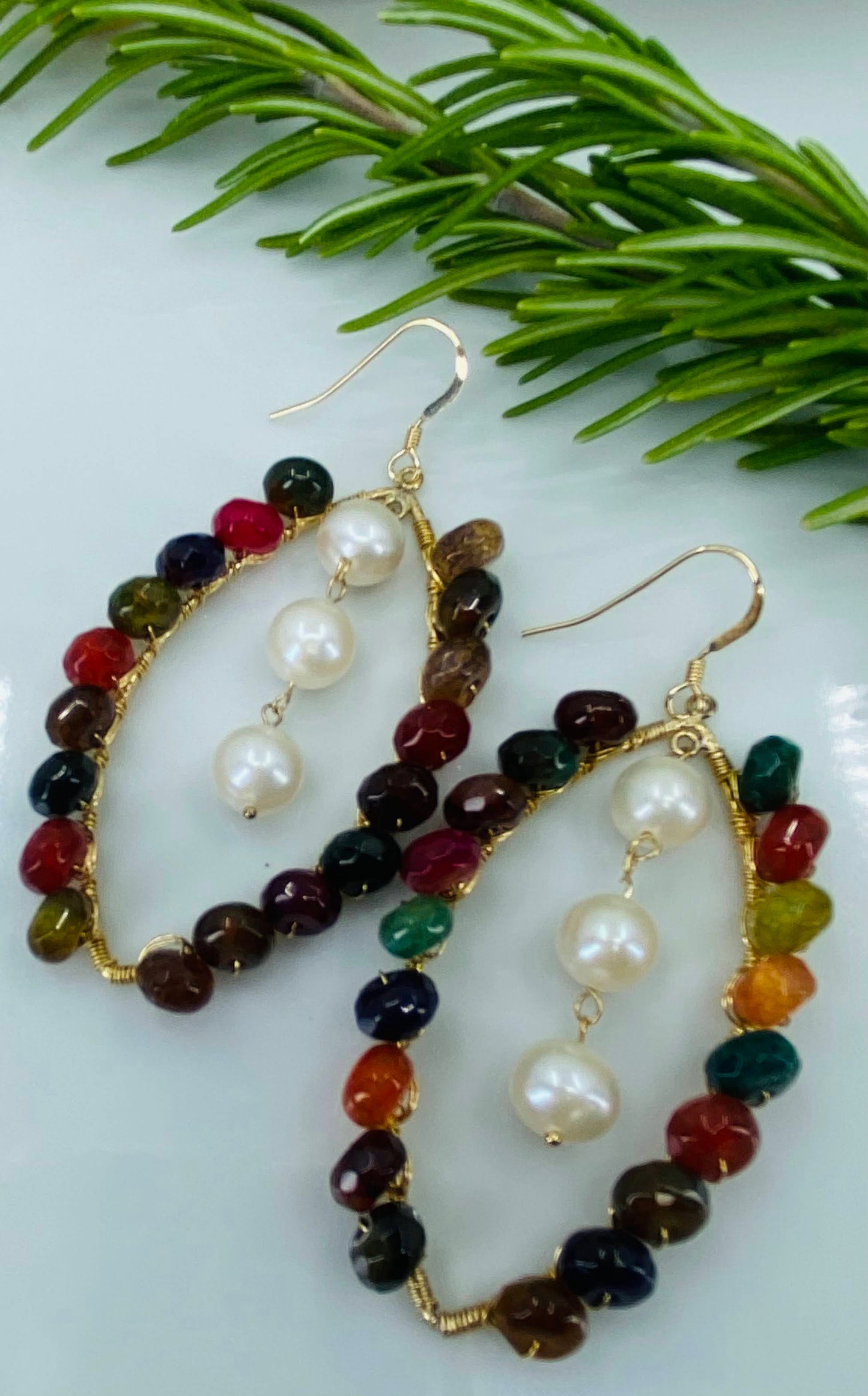 Pearl fashion statement Gold Gold Filled quartz multicolored