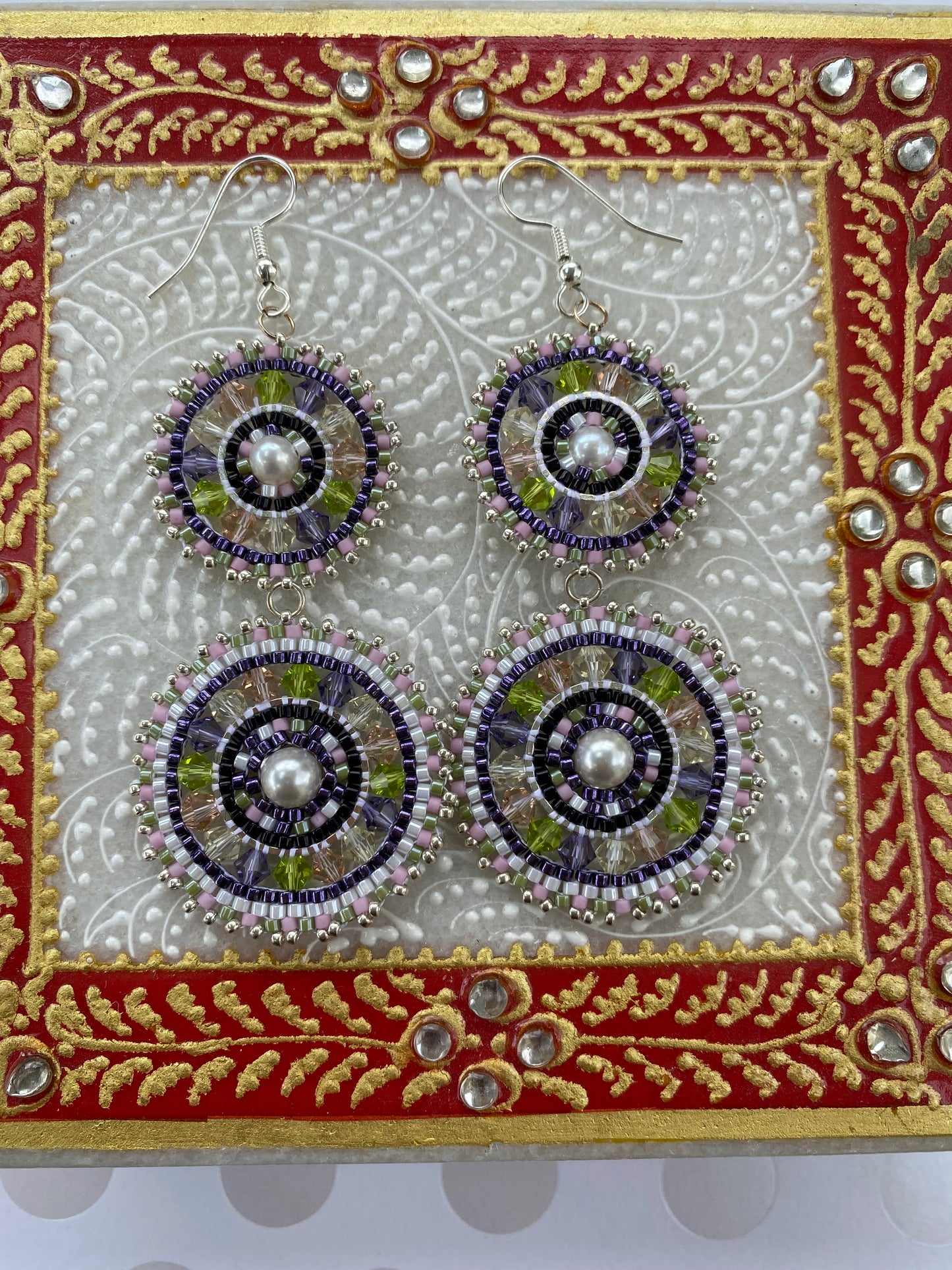 partywear fashion statement Crystal Black olive Purple White Pearl Silver