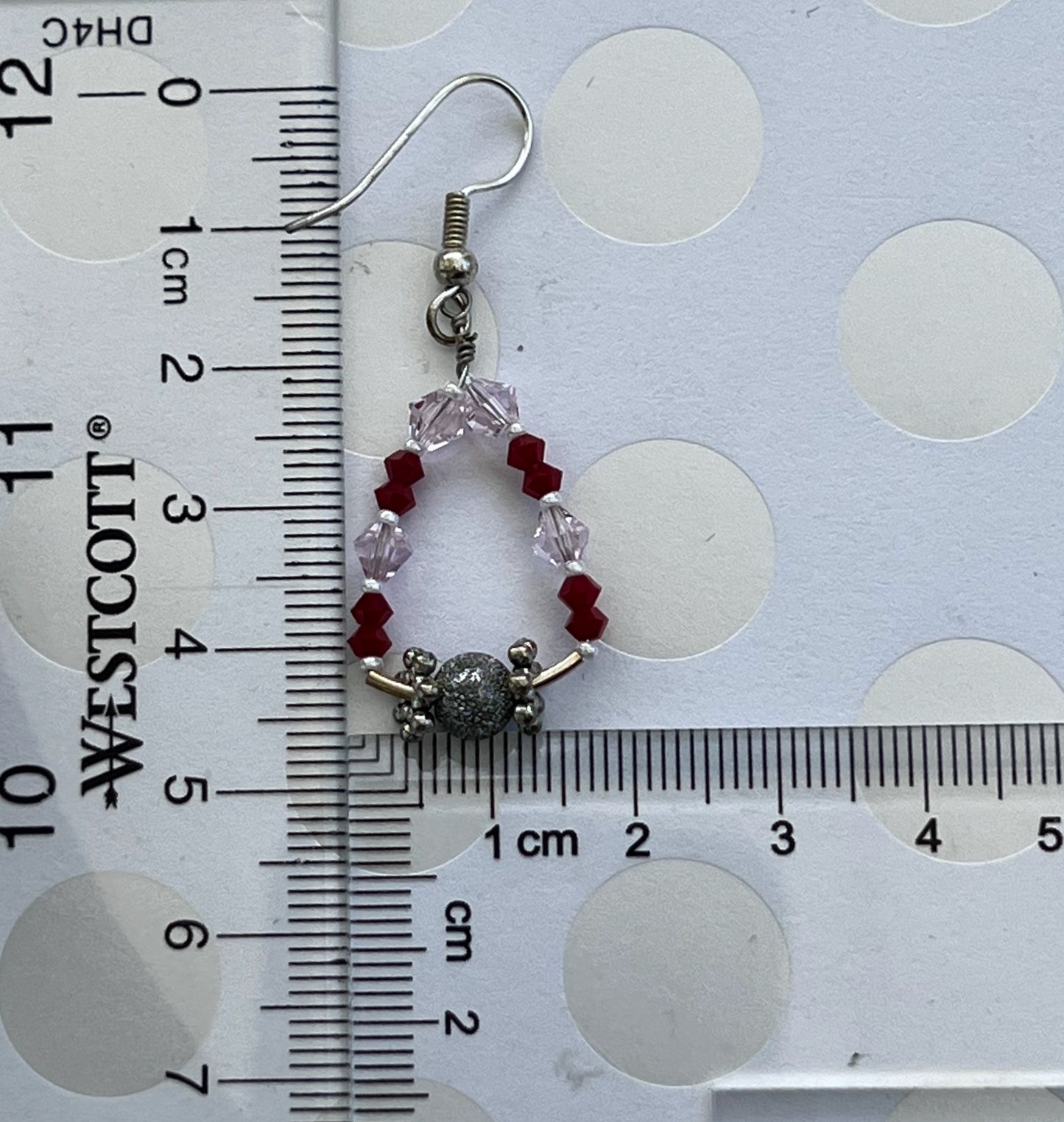 drop lightweight modern trendy chic Silver Crystal austrian Pink Red