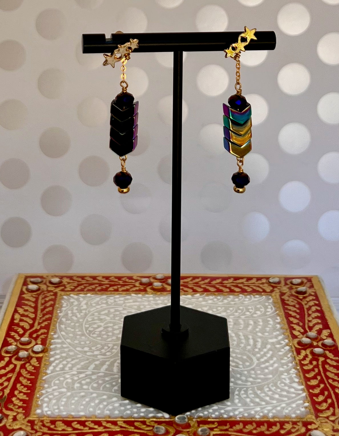 modern chic hematite Gold Purple
