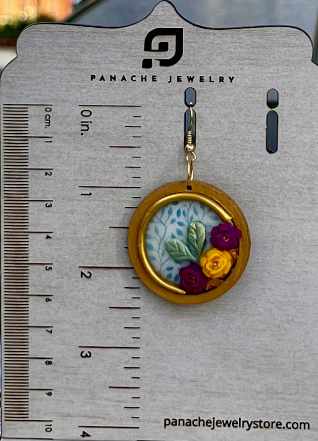 long yellow wood White lightweight Green Gold fuschia Earrings clay Chandelier Blue
