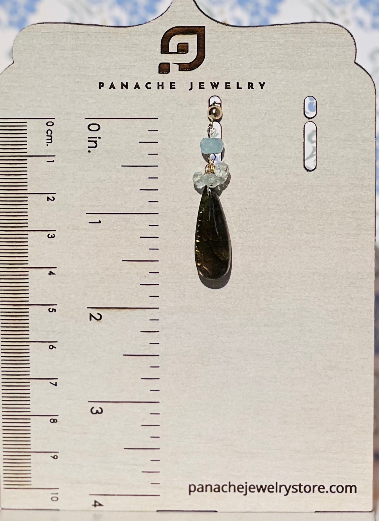 Blue grey aquamarine labradorite dangle Semiprecious medium Gold Filled Gold gemstone Earrings