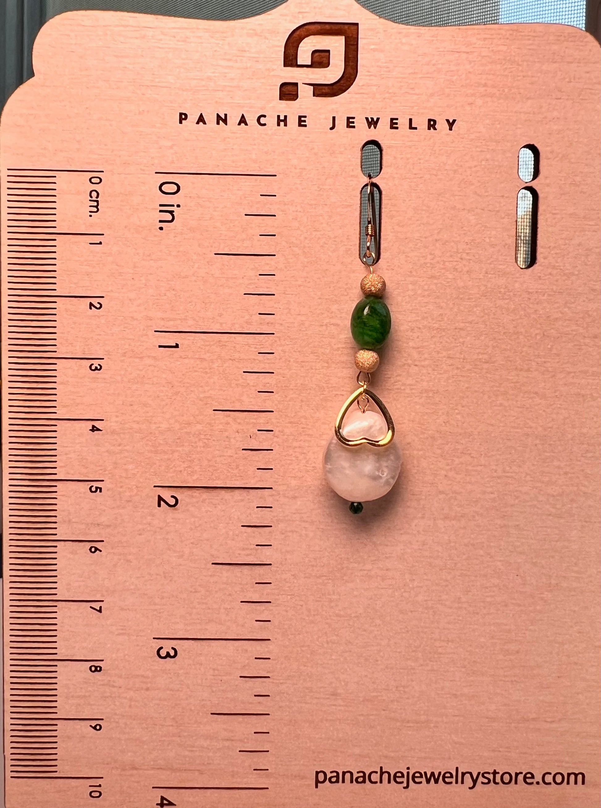 long  Semiprecious  Pearl  Green  Gold Filled  Gold  gemstone  emerald  Earrings  drop