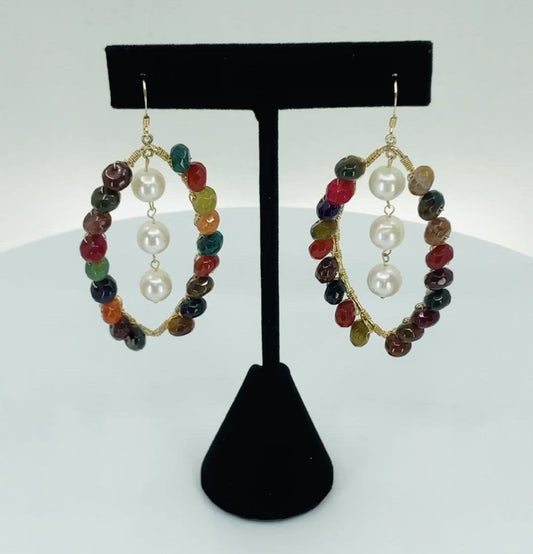 Pearl fashion statement Gold Gold Filled quartz multicolored