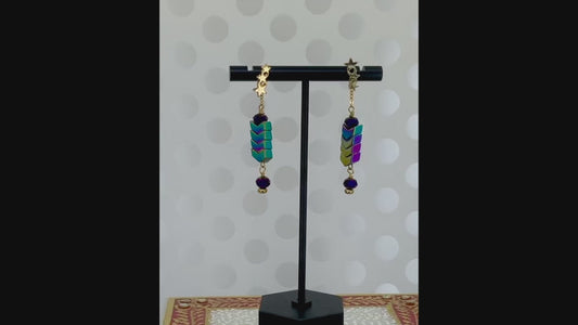 modern chic hematite Gold Purple