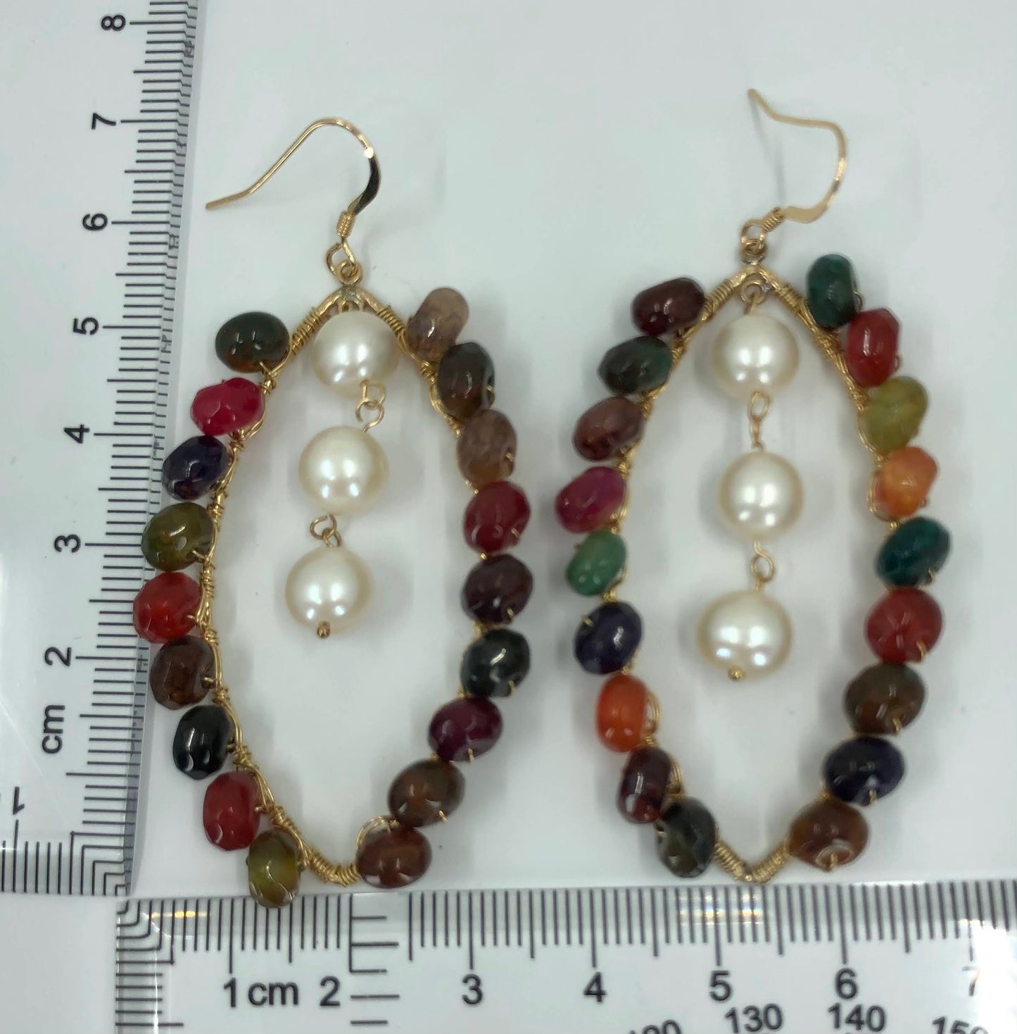 Pearl  fashion  statement  Gold  Gold Filled  quartz  multicolored