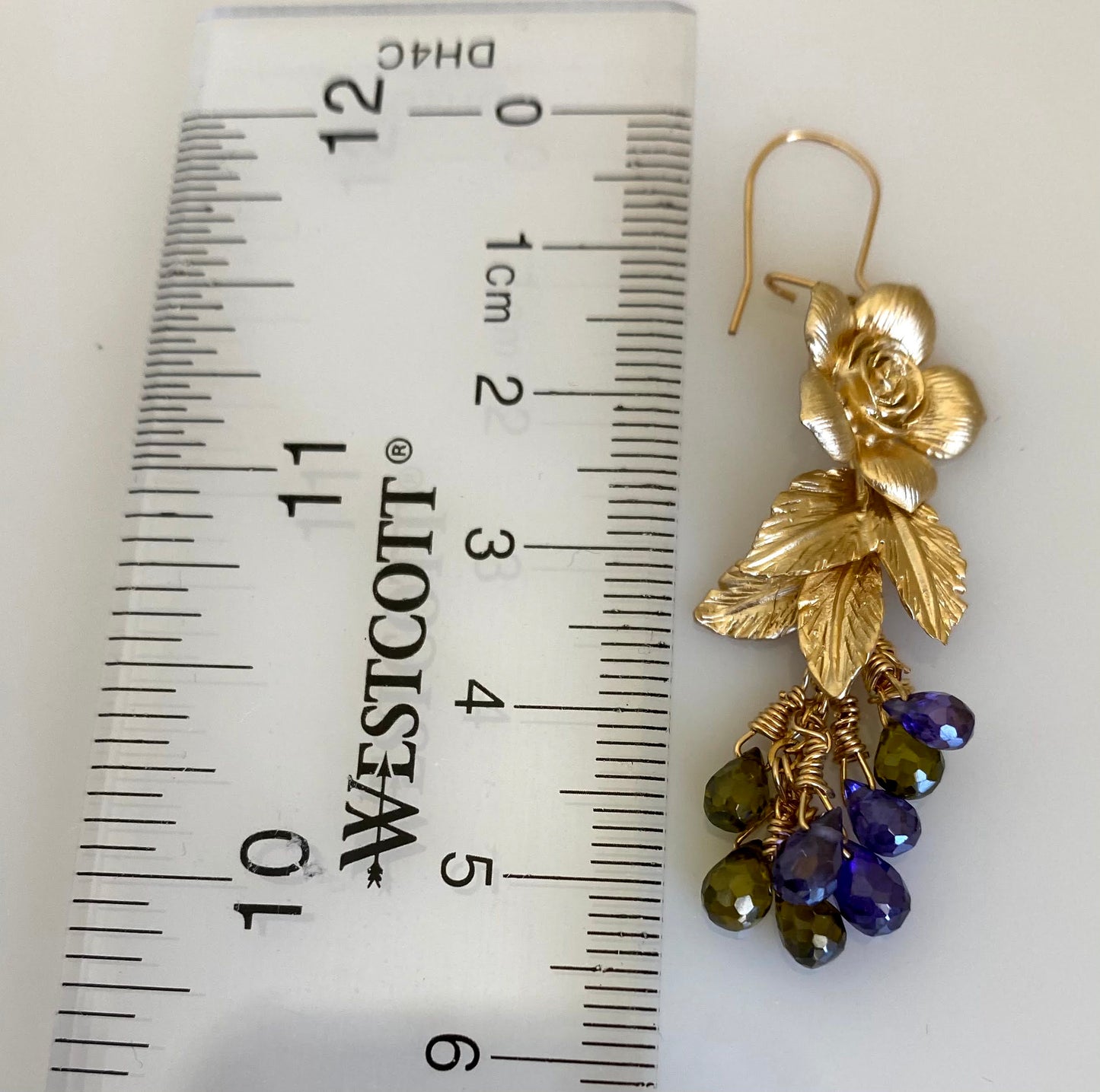 modern  fashion  trendy  cubic zirconium  Earrings  olive  Green  Purple  Gold