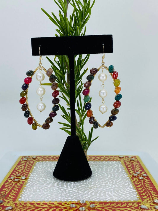 Pearl fashion statement Gold Gold Filled quartz multicolored