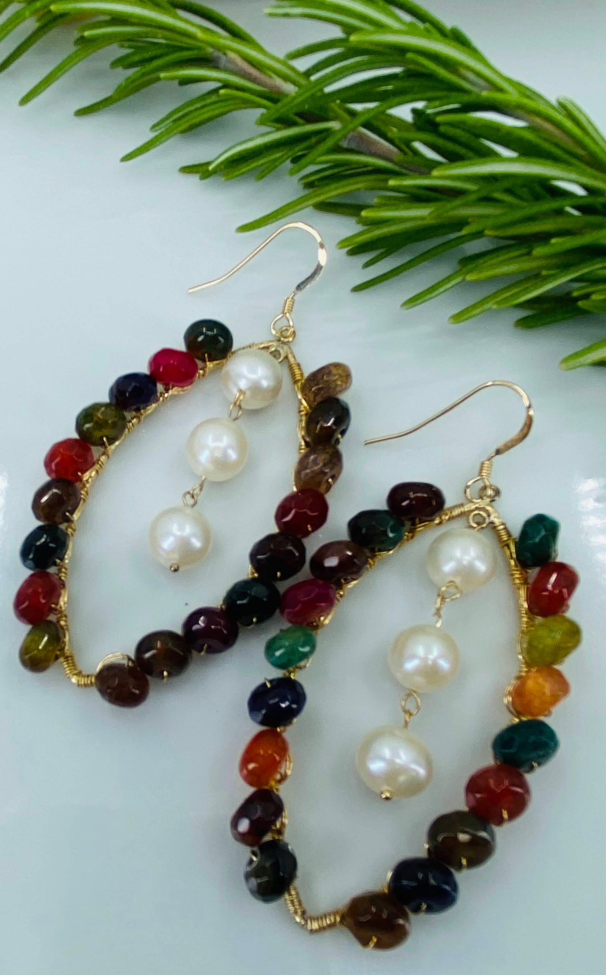 Pearl  fashion  statement  Gold  Gold Filled  quartz  multicolored