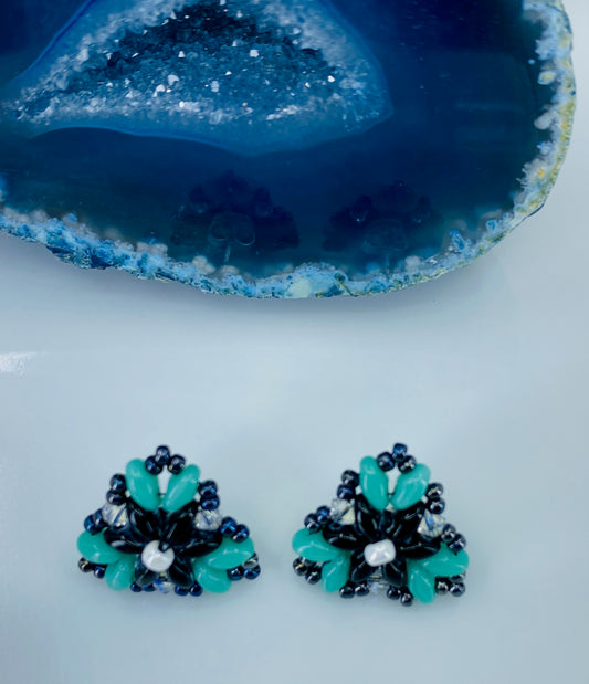 Turquoise stud plated modern fashion contemporary Black