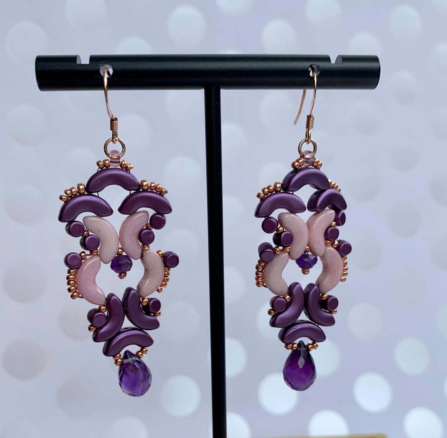 style  trendy  fashion  Amethyst  Gold Filled  rose  Pink  Purple