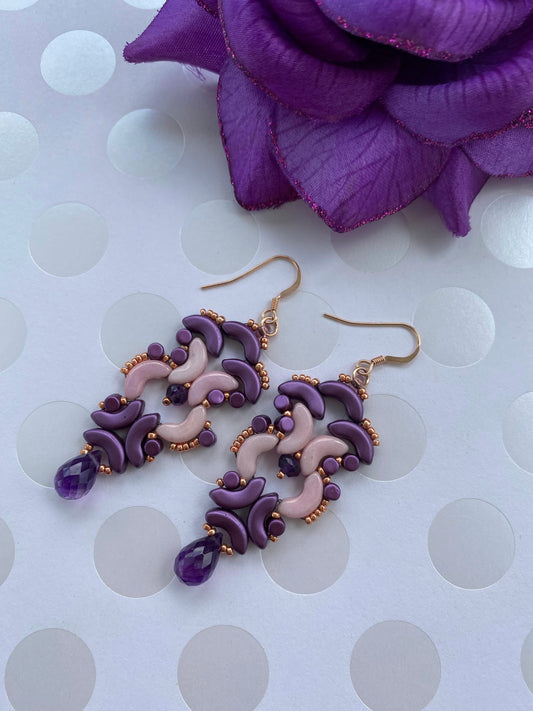 style trendy fashion Amethyst Gold Filled rose Pink Purple