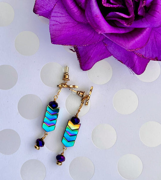 modern chic hematite Gold Purple