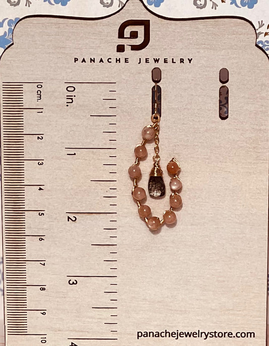 rutile quartz Semiprecious quartz Pink medium Gold Filled Gold gemstone Earrings dangle