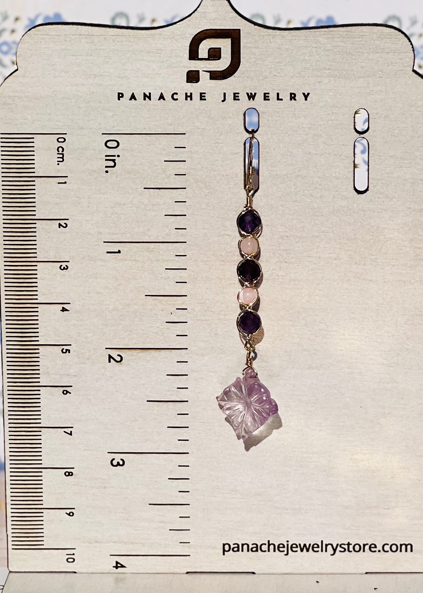 mother of pearl  Amethyst  Purple  Pink  long  Semiprecious  Gold Filled  Gold  gemstone  Earrings  dangle